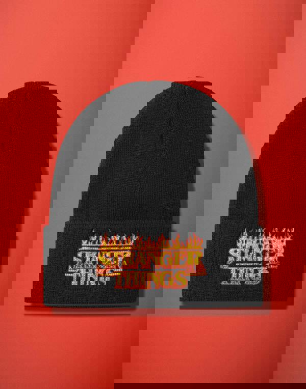 Stranger Things Unisex Black Logo Beanie Hat (One Size)
