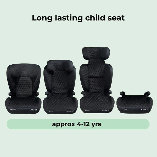 My Babiie MBCS23 Lite i-Size (100-150cm) High Back Booster Car Seat - Quilted Black