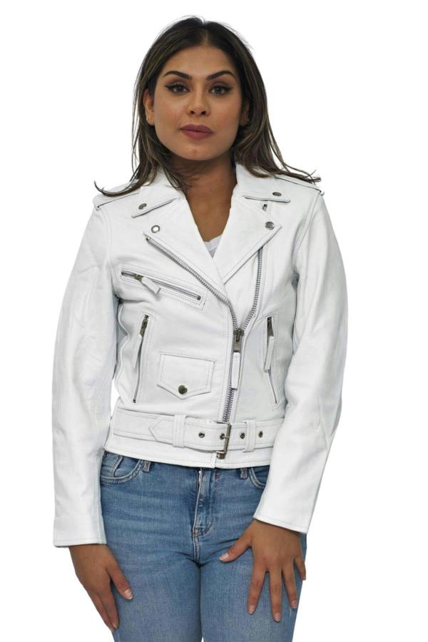 Infinity Leather Women's Cowhide Brando Leather Biker Jacket-Murcia