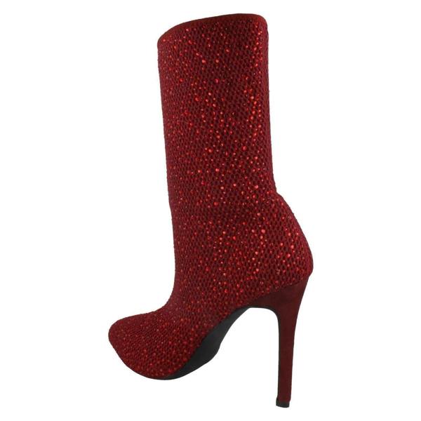 Anne Michelle Ladies Anne Michelle High Heel Diamante Studded Calf Boots