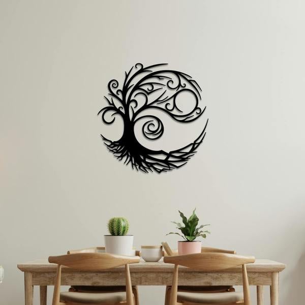 Decortie Tree of Life Silhouette Metal Wall Decor 75x75
