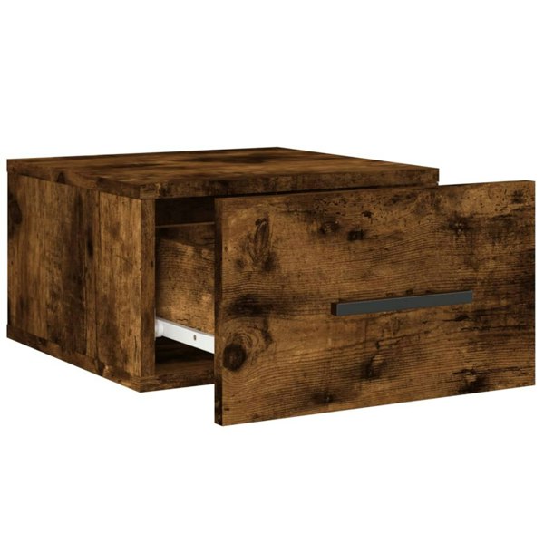 Berkfield Wall-mounted Bedside Cabinet Smoked Oak 35x35x20 cm