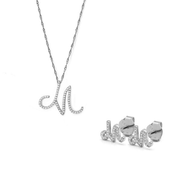 Say It With Luxe Initial Gift Set - Sterling Silver