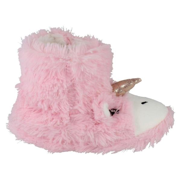 Spot On Childrens Pink Unicorn Bootee Slippers - X2111