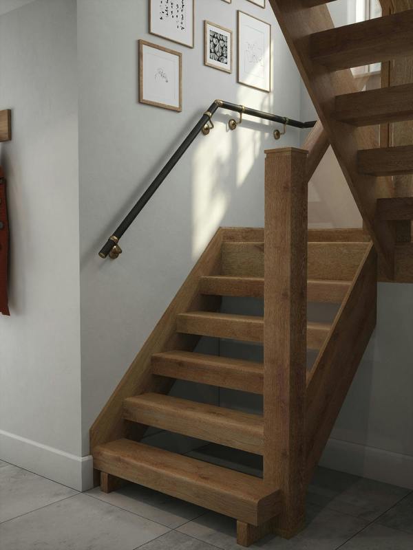 Handrails Direct Enville Charcoal Half Turn Handrail