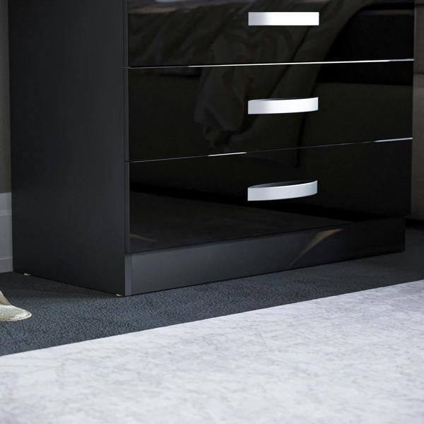 Vida Designs Hulio 5 Drawer Chest, Black