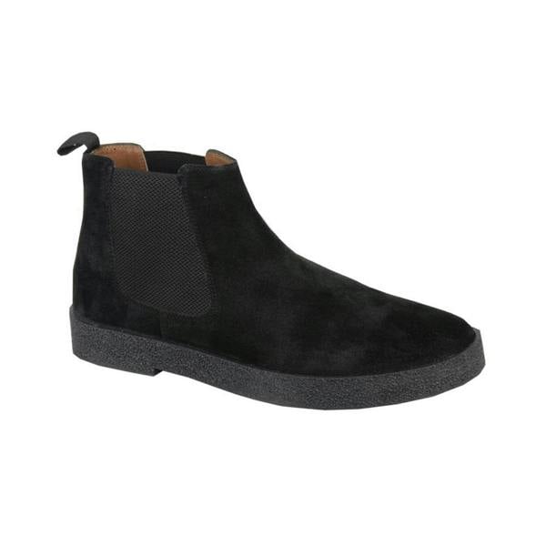 Roamers Mens Plain Suede Ankle Boots - Black - 