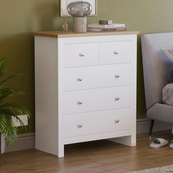 Vida Designs Arlington 3+2 Drawer Chest, Grey