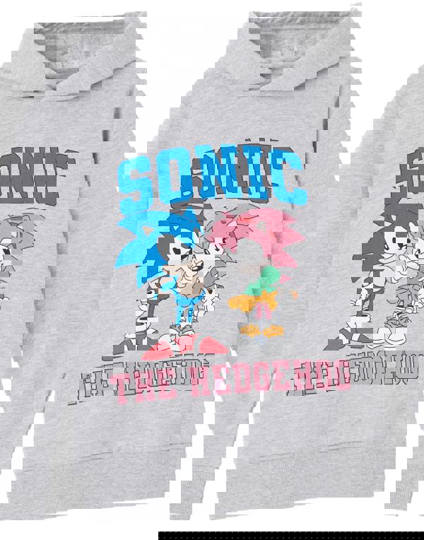 Sonic the Hedgehog Girls Grey Collegiate Sonic & Amy Hoodie