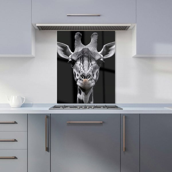 Warren Reed Black & White Giraffe Kitchen Splashback - 00012