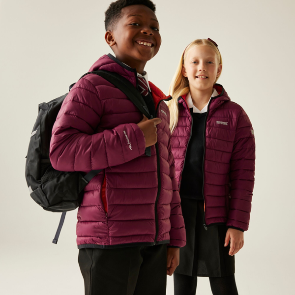 Regatta Kids Marizion Hooded Padded Jacket - Tangerine Tango/Dark Pimento