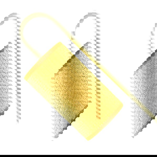 Vintage Classic White Gloss Table Lamp with Tubular Woven Rattan Shade Image 3