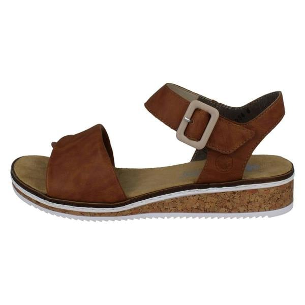 Rieker Ladies Rieker Strappy Crossover Wedge Sandals V3691