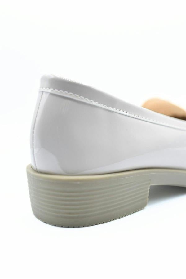 Janelle Bow Detail Flatform Slip On Loafer Shoes - Beige
