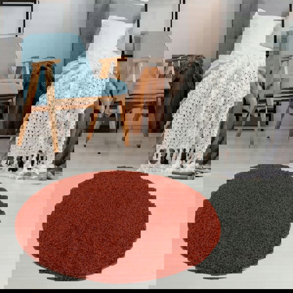 Shaggy Rug Plain Orange ultra soft 30 mm pile, non-shedding