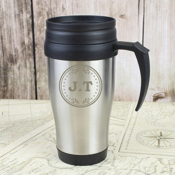 Personalised Memento Company Personalised Monogram Travel Mug