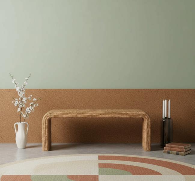 Artisan Furniture Solid Wood Rattan Weave Bench