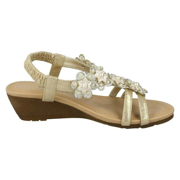 Savannah Ladies Savannah Mid Wedge Slingback Sandals