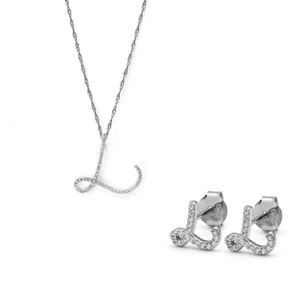 Say It With Luxe Initial Gift Set - Sterling Silver