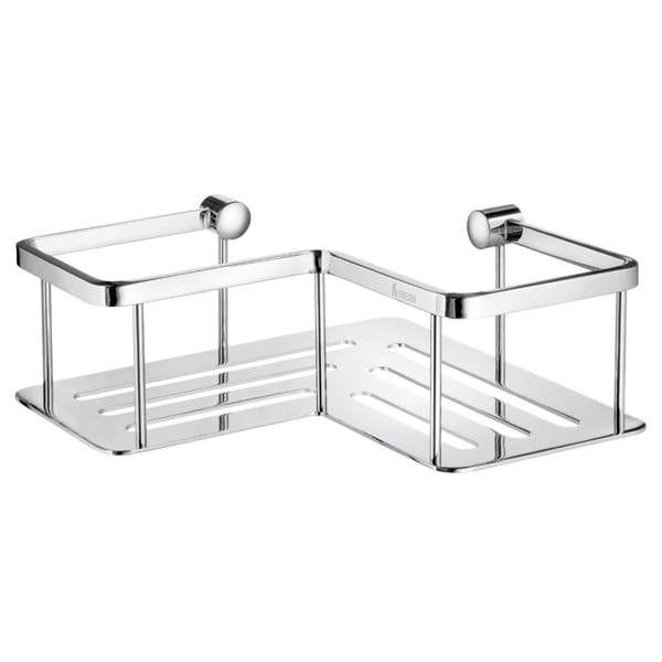 Polished chrome corner shower basket