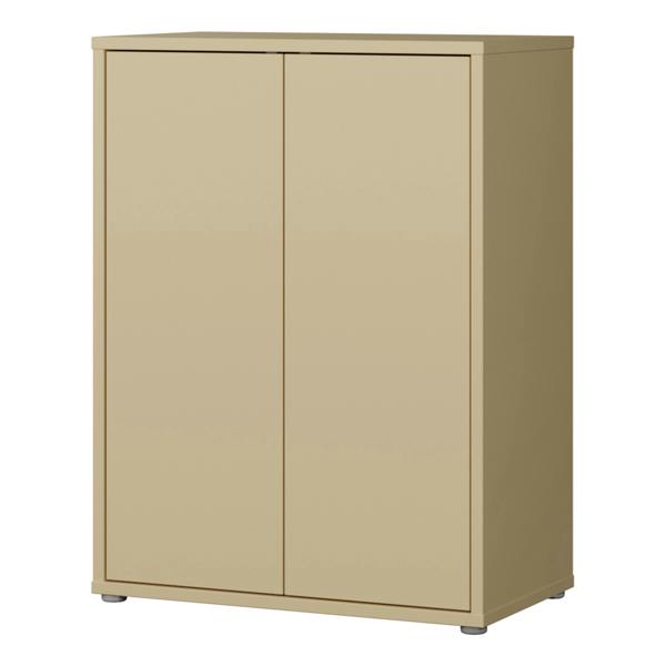 Furniture To Go Alice Springs Tall 2 Door Cupboard with Push-to-Open Doors in Butter Yellow