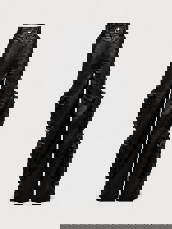 Amiri Wmns Leather Cargo Pant Black - Womens