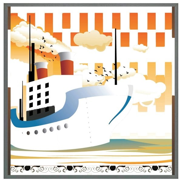 Benjamin Tate Design Art deco ship (Picutre Frame)