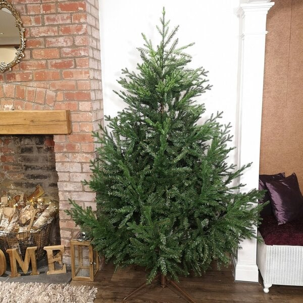 Samuel Alexander 7ft 210cm Green Glenshee Spruce Artificial Christmas Tree PE and PVC Mix Natural Look