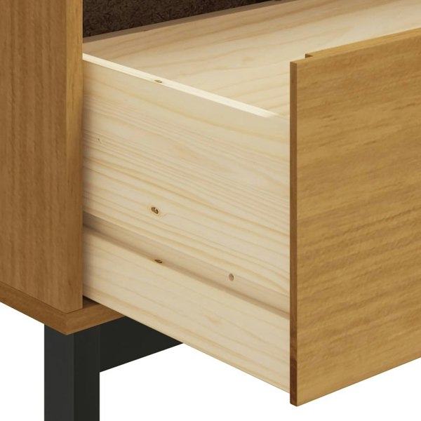 Berkfield Highboard with Glass Doors FLAM 80x40x180 cm Solid Wood Pine