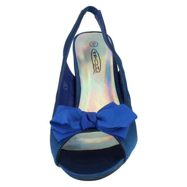 Spot On Ladies Spot On Slip On Slingback Heels