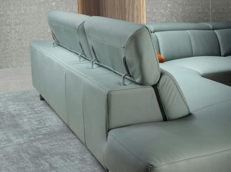 Angel Cerdá Relax corner sofa in turquoise green leather 6251/6252