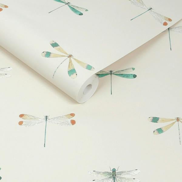 Sophie Allport Watercolour Dragonfly Off White Wallpaper