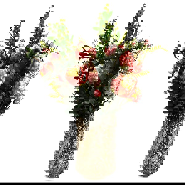 Leaf 70cm Pink Peony Arrangement Glass Vase