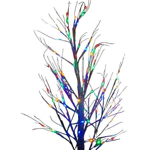 Samuel Alexander 2.4m Christmas Outdoor Birch Tree with 136 Multicoloured LEDs
