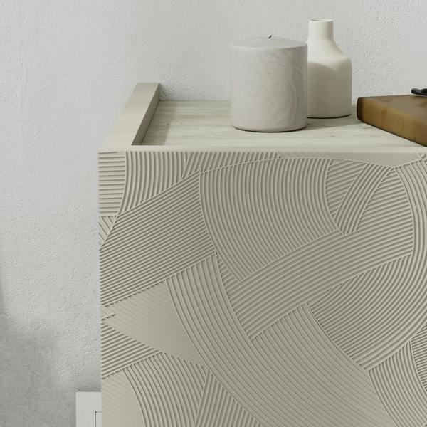 Decortie Floating Bedside Table w/Drawer, Underneath LED Light Handleless Modern Nightstand Wall-Mounted Storage