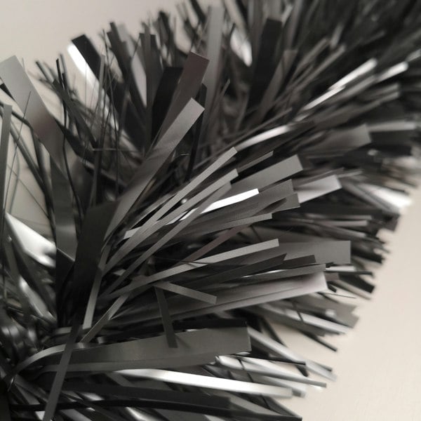 Samuel Alexander 2m x 15cm Chunky & Fine Mix Christmas Tinsel Garland in Matt Graphite
