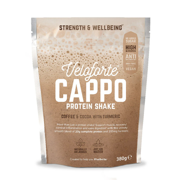 Veloforte Cappo Recovery Shake Complete Protein Turmeric Coffee and Cocoa 380g