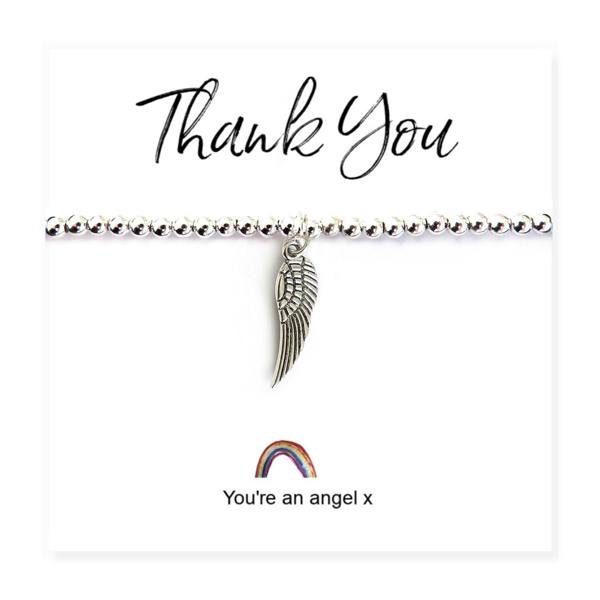 Aye Do Gifts Angel Wing Bracelet on Rainbow Thank You & Gift Card