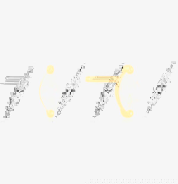 Ania Haie Sunshine Chaser 14ct Gold Plated Marquise Cubic Zirconia Stud Earrings E059-02G