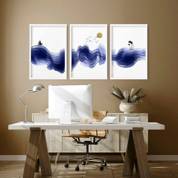 Coast wall art for home office decor | set of 3 wall art prints