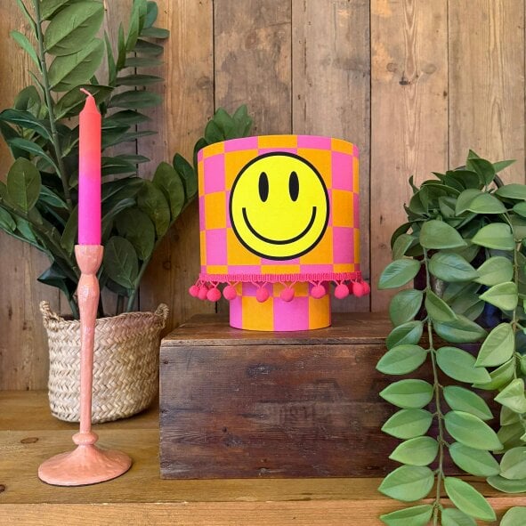 Love Frankie Checkmate Smiley Glow Lamps in Tutti Frutti