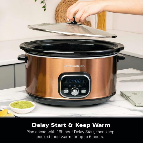 Hamilton Beach Digital 6.5L Oval Slow Cooker - Copper