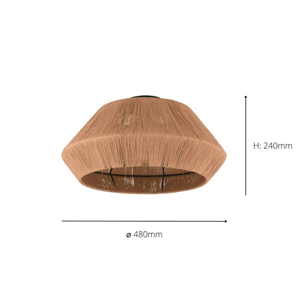 EGLO Alderney Boho-Styled Hemp Yarn Ceiling Light
