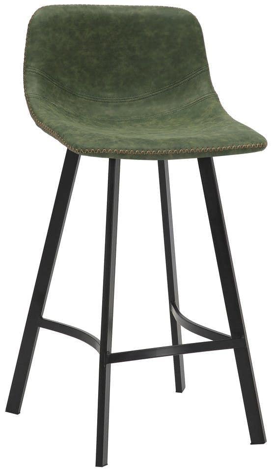 Lamboro Antico Fixed Height Bar Stool 66cm with Faux Leather Seat & Metal Legs