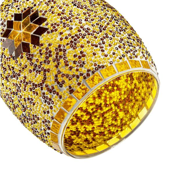 Dome Shaped Pendant Light Shade with Glass Mosaic Beaded Construction Image 5