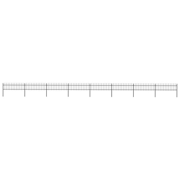 Berkfield Garden Fence with Spear Top Steel 13.6x0.6 m Black