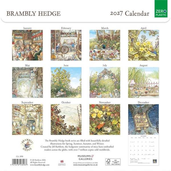 Brambly Hedge Calendar 2027, Wall Calendars, Month To View, History & Literature, Gift