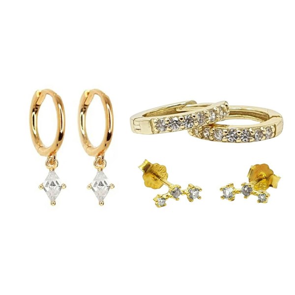 Harfi April Birthstone Diamond Earrings Gift Set For Her