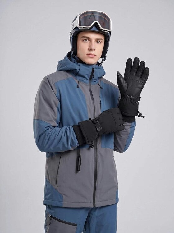 Anniou Waterproof Thermal Ski Gloves - Black