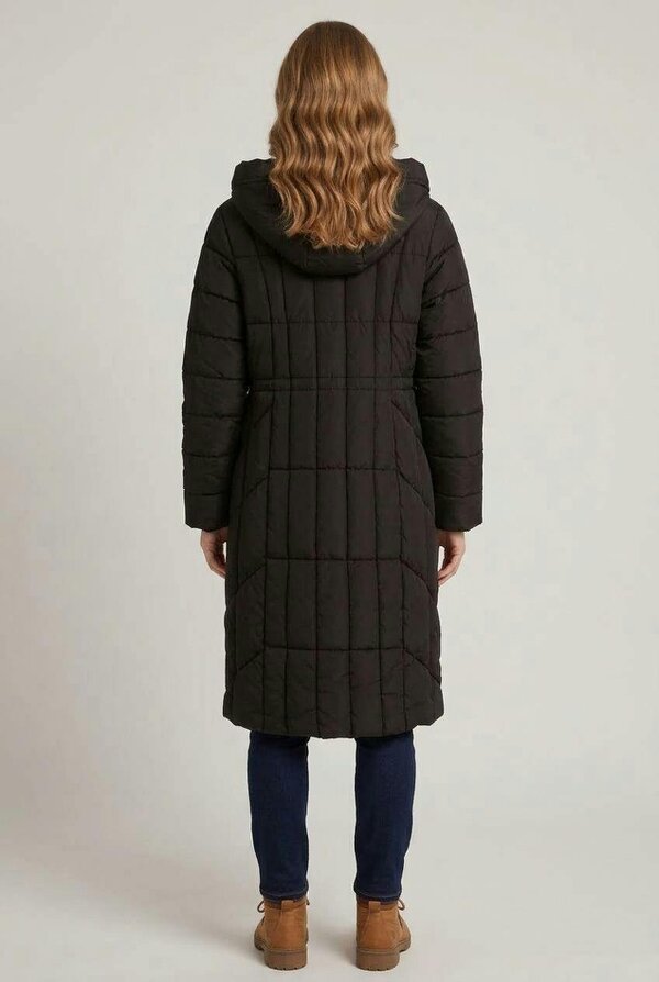Izabel London Longline Hooded Zip-Up Puffer Jacket